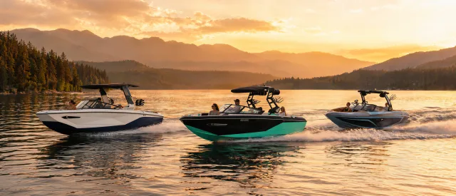 Valeté Marine fleet running together on Lake Okanagan